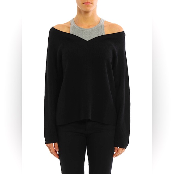 T ALEXANDER WANG V-Neck Sweatwer With Tank Trim - Picture 7 of 14